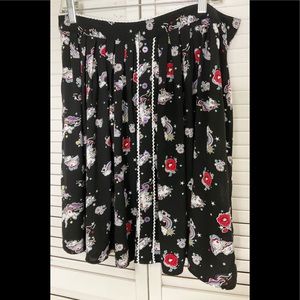 HELL BUNNY skirt with cosmic unicorn & flowers size 12